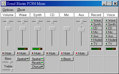 Sound Blaster PCI 64 Mixer